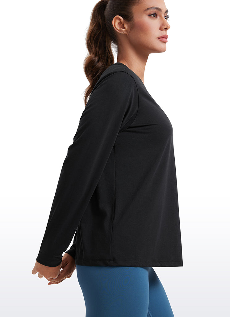 CRZ YOGA Women Workout Loose Fit Cassual Long Sleeves Quick Dry Pink Peony