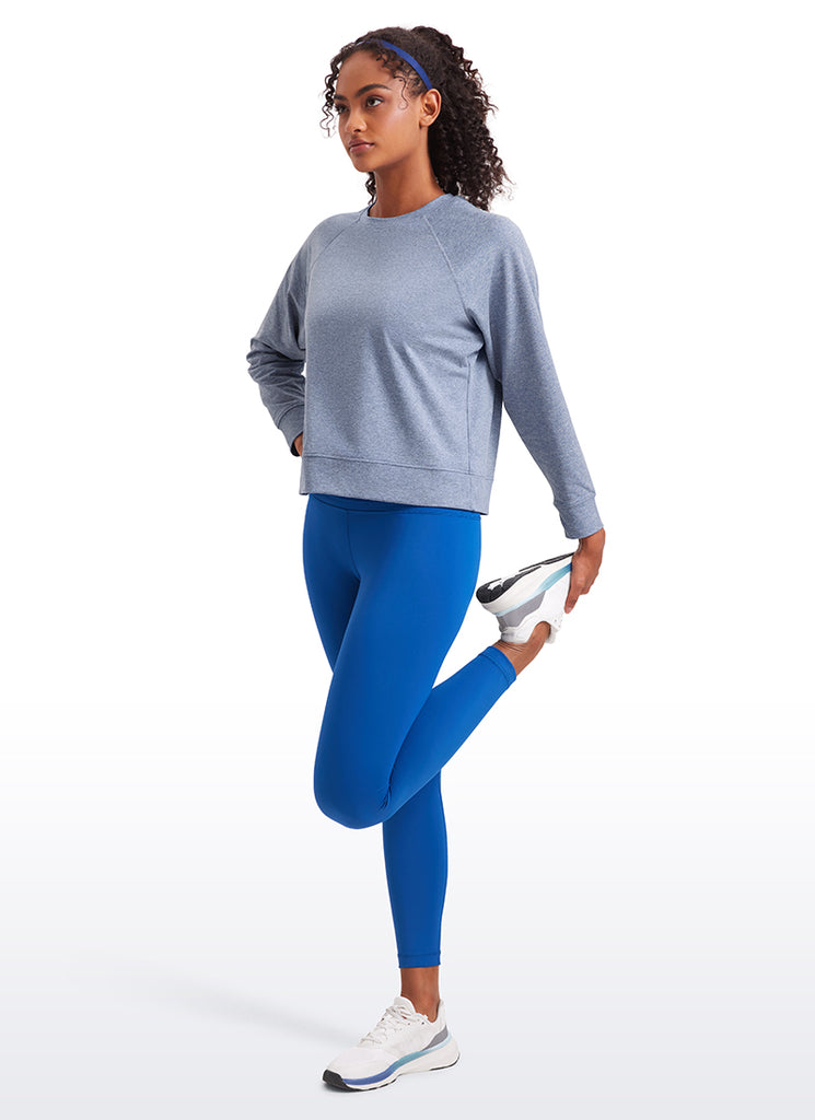CRZ YOGA Women Casual Lightweight Relaxed Fit Long Sleeves Crew Neck Platinum Grey
