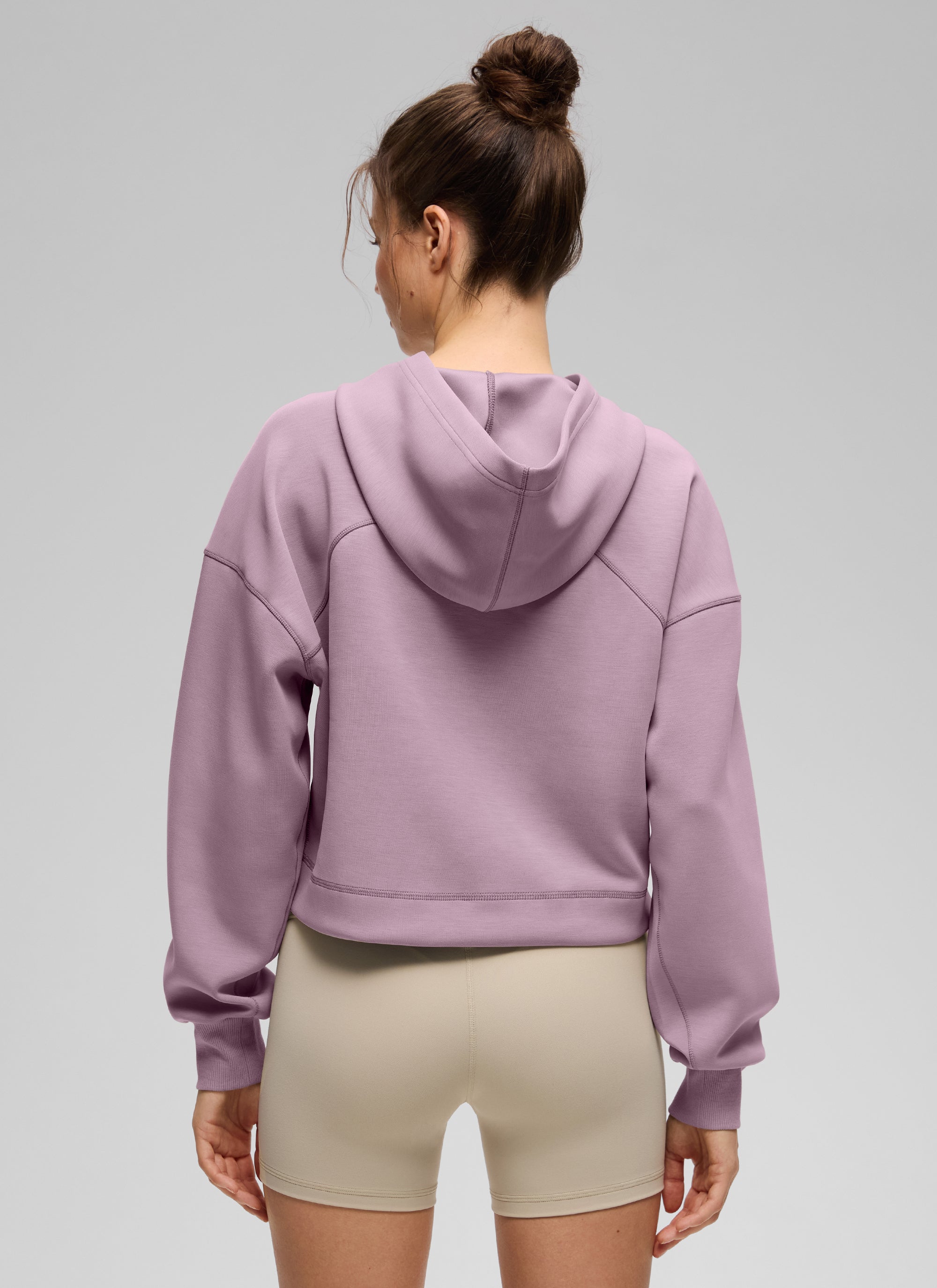 CRZ YOGA Women SoftAura Cropped Pullover Hoodis Long Sleeve Light Lavender