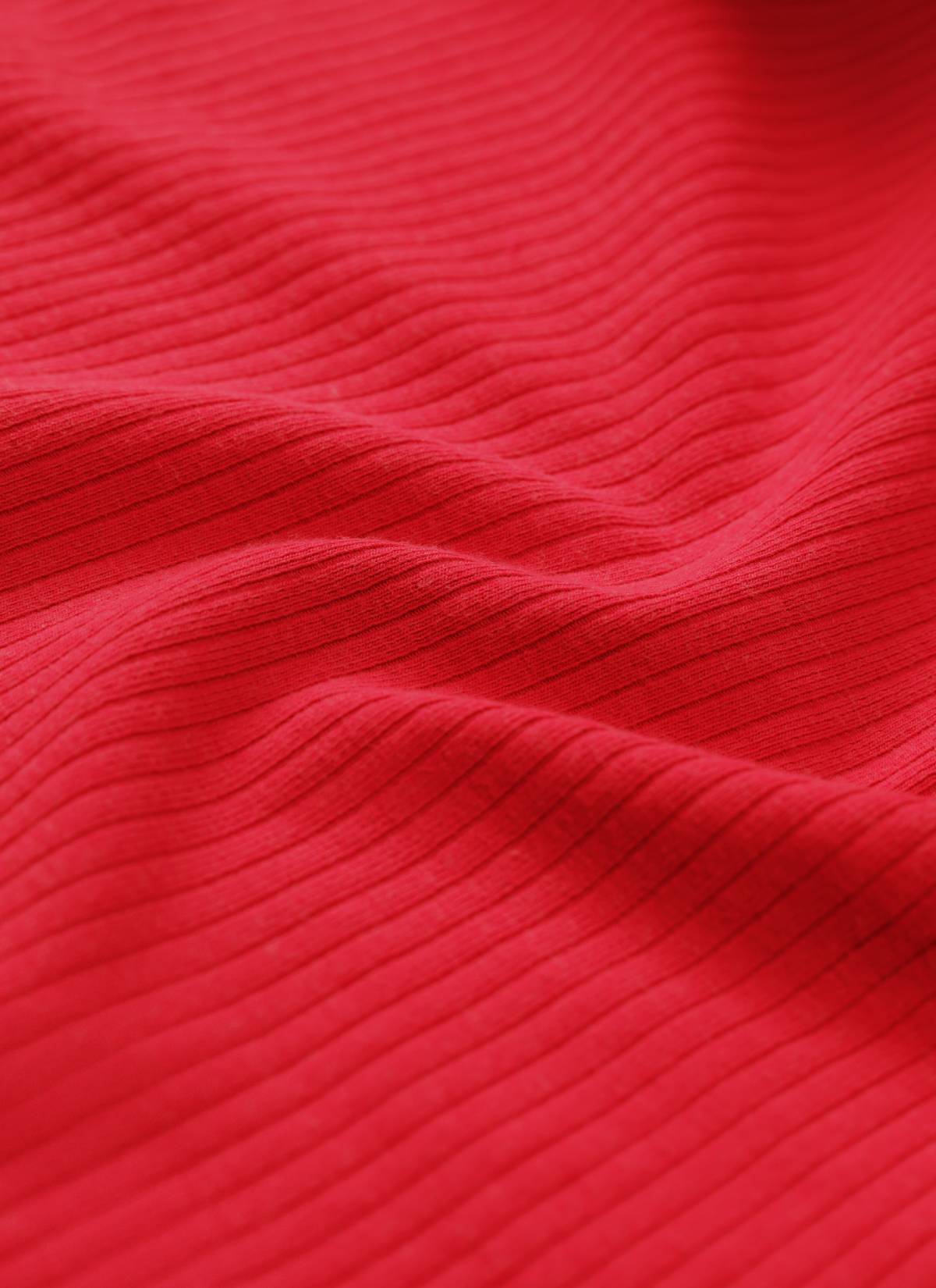 CRZ YOGA Women Longline U Neck Medium Impact Ribbed Sports Bras Deep Red @model_info:Red