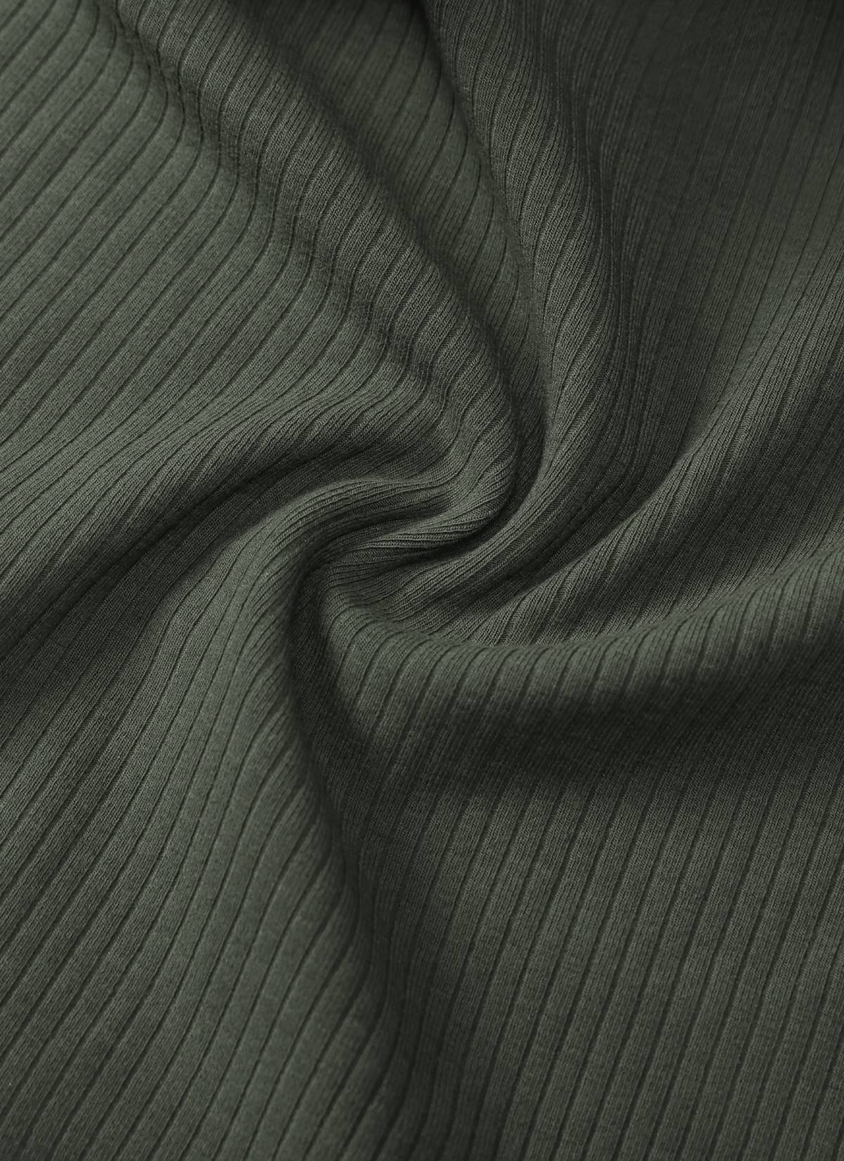 CRZ YOGA Women Longline U Neck Medium Impact Ribbed Sports Bras Grey Sage @model_info:Sage