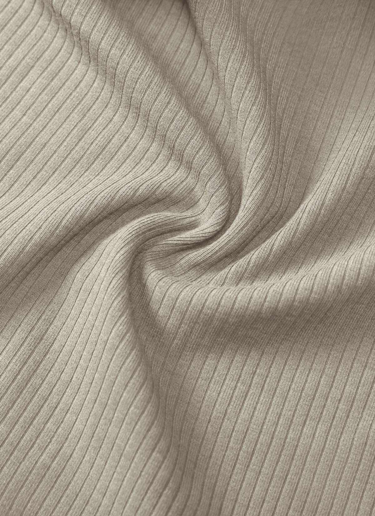 CRZ YOGA Women Longline U Neck Medium Impact Ribbed Sports Bras Warm Ash Grey @model_info:Ash