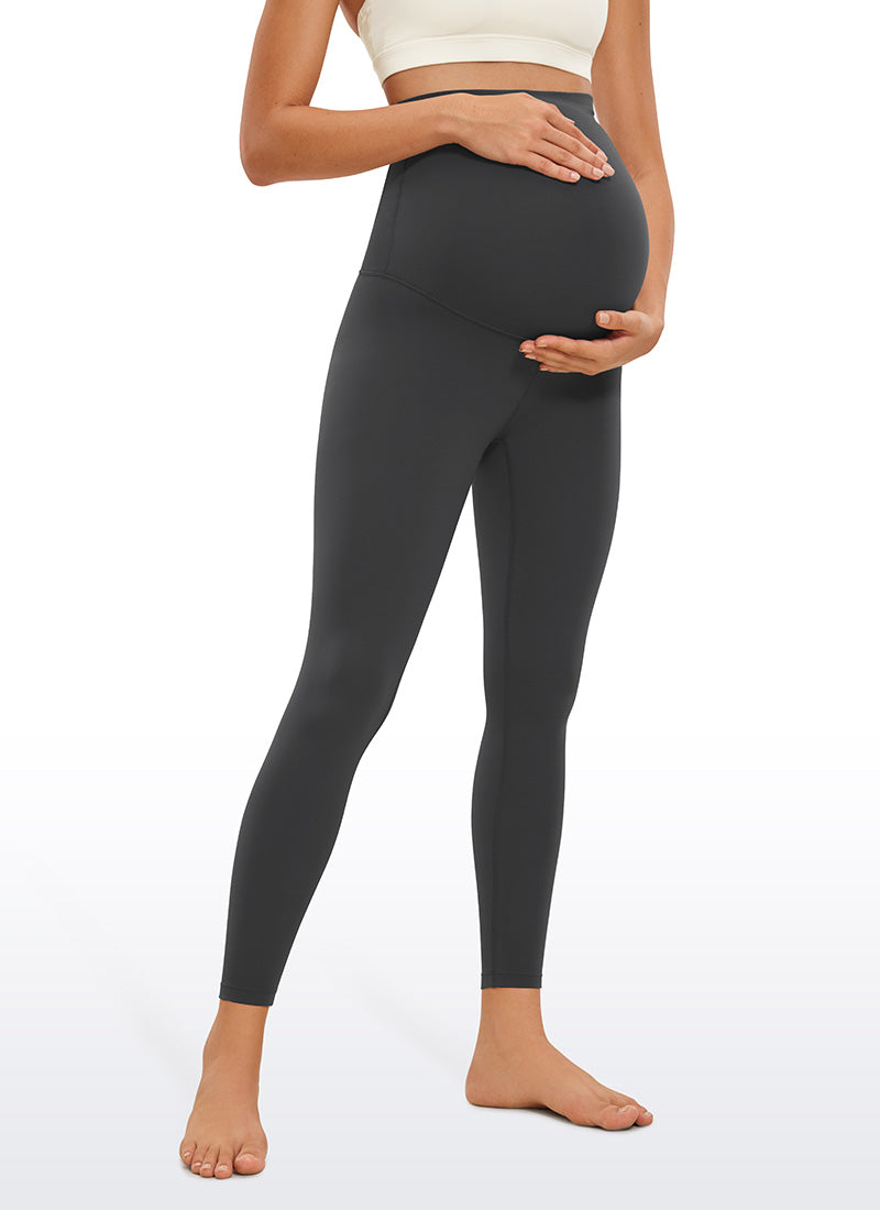 CRZ YOGA Women's Maternity Leggings Super High Rise Butterluxe 25'' Sparkle Blue