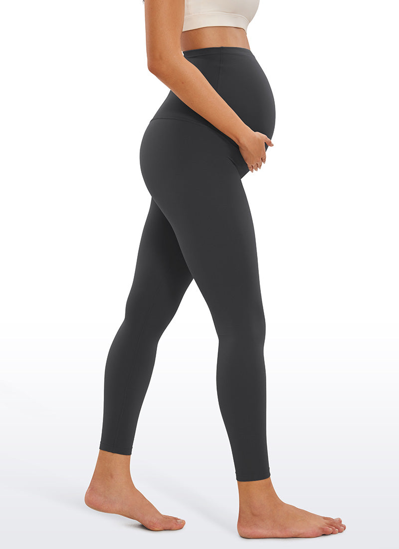 CRZ YOGA Women's Maternity Leggings Super High Rise Butterluxe 25'' Mysterious Grey