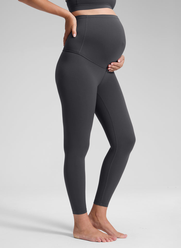 CRZ YOGA Women's Maternity Leggings Super High Rise Butterluxe 25'' Mysterious Grey
