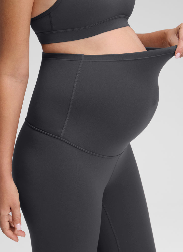 CRZ YOGA Women's Maternity Leggings Super High Rise Butterluxe 25'' Mysterious Grey