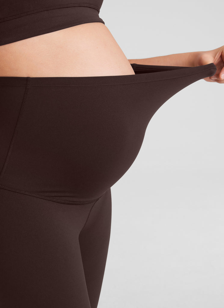 CRZ YOGA Women's Maternity Leggings Super High Rise Butterluxe 25'' Hot Fudge Brown