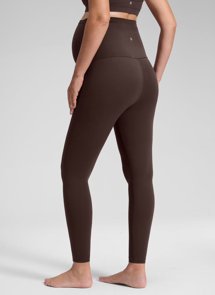 CRZ YOGA Women's Maternity Leggings Super High Rise Butterluxe 25'' Hot Fudge Brown