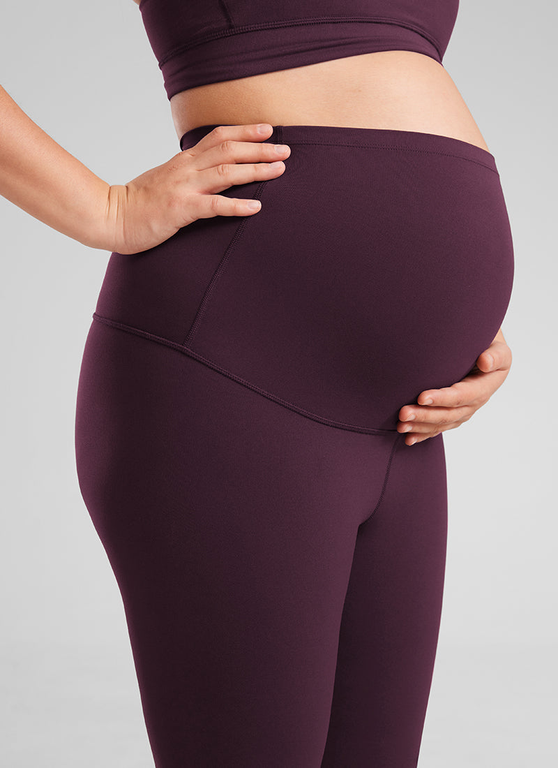 CRZ YOGA Women's Maternity Leggings Super High Rise Butterluxe 25'' Deep Purple