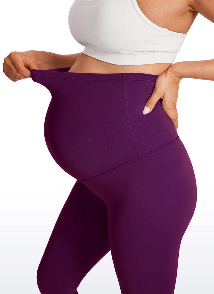 CRZ YOGA Women's Maternity Leggings Super High Rise Butterluxe 25'' Plum Magenta