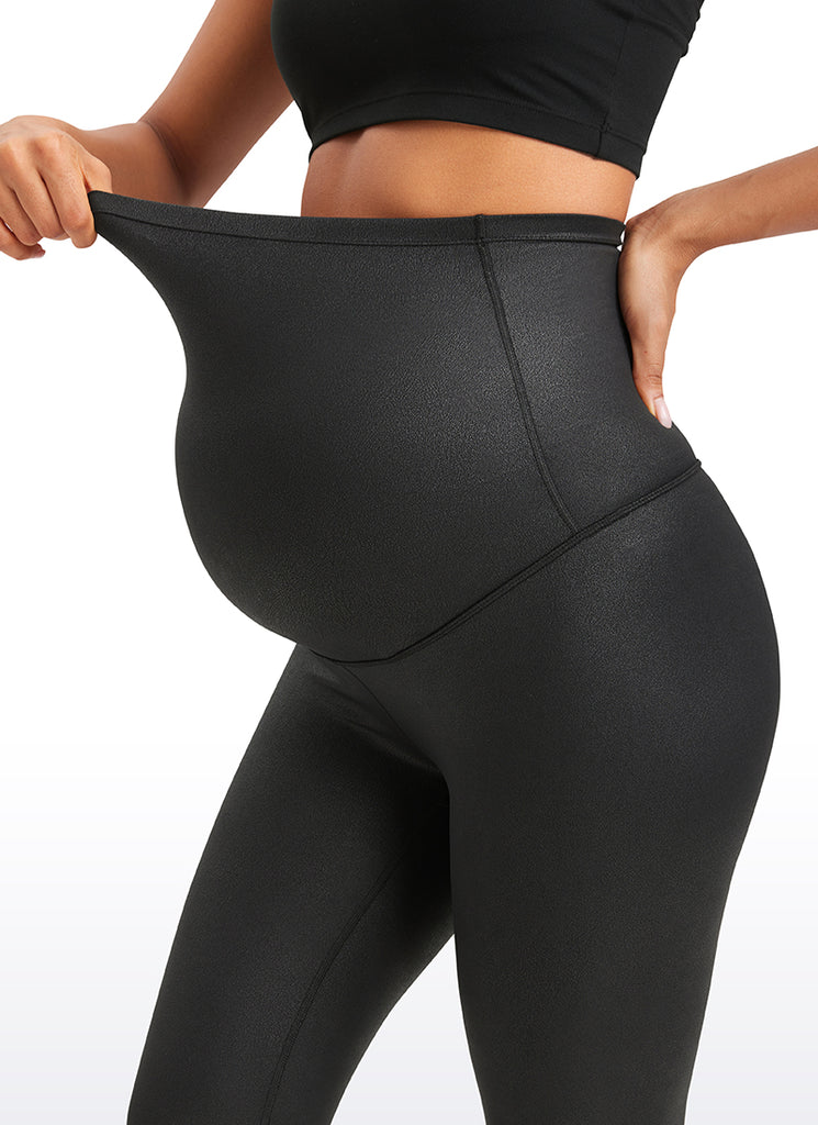 CRZ YOGA Women's Maternity Leggings Super High Rise Butterluxe 25'' Forest Dark Green