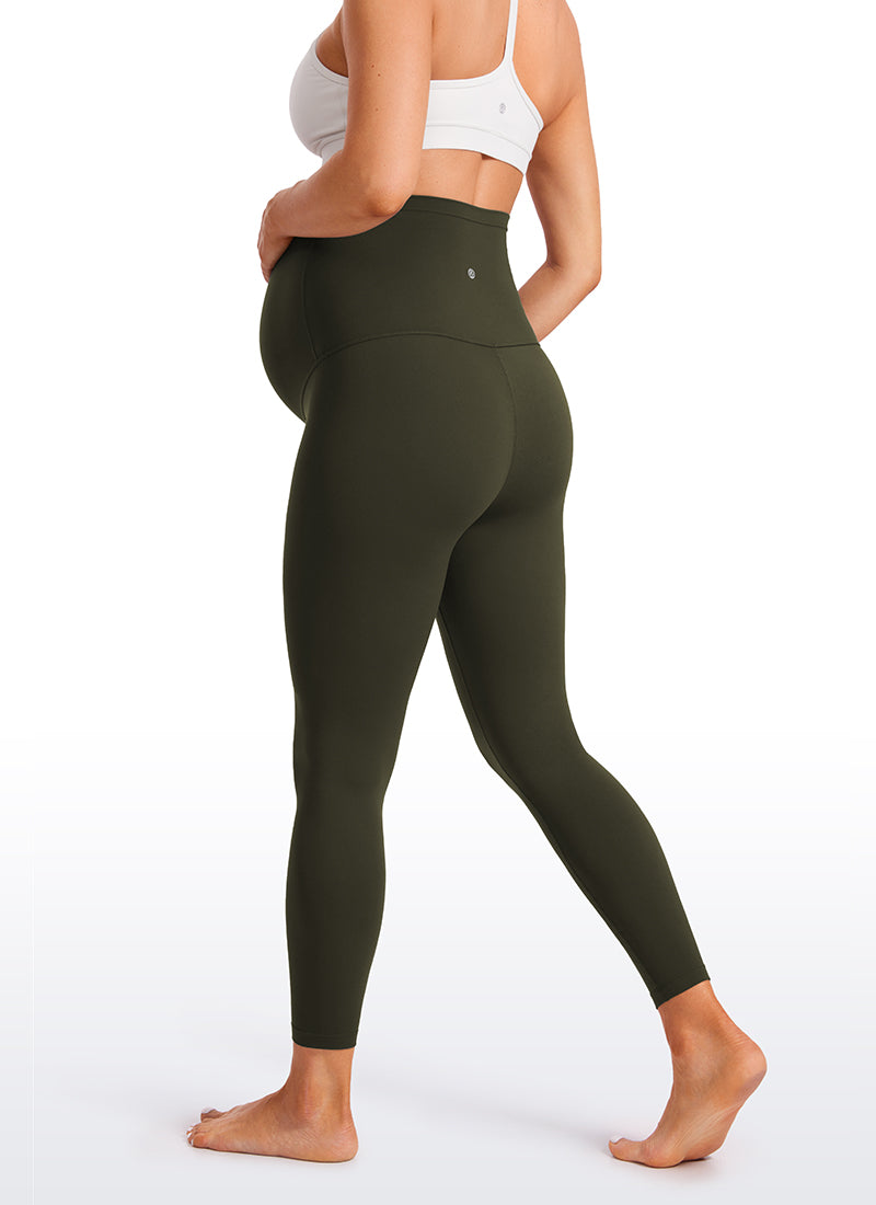 CRZ YOGA Women's Maternity Leggings Super High Rise Butterluxe 25'' Olive Green