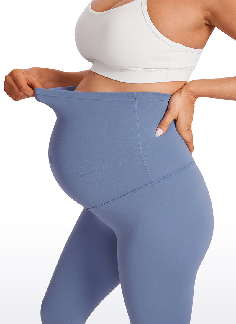 CRZ YOGA Women's Maternity Leggings Super High Rise Butterluxe 28'' Black Tie Dye Flowers