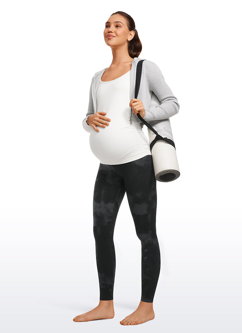 CRZ YOGA Women's Maternity Leggings Super High Rise Butterluxe 28'' Mysterious Grey