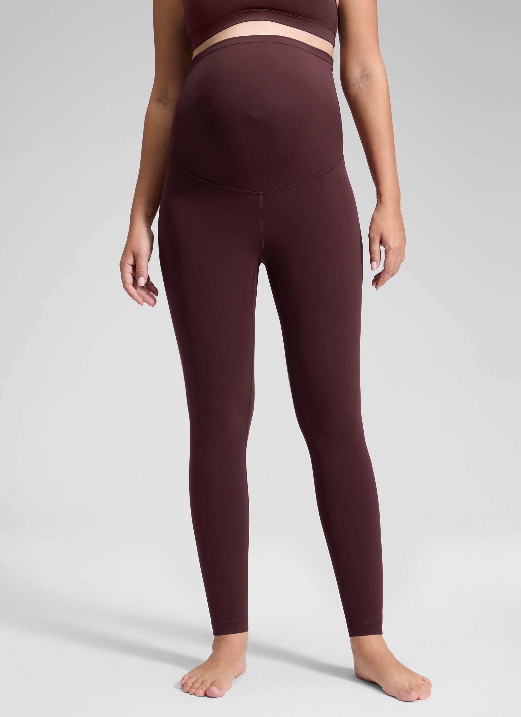 CRZ YOGA Women's Maternity Leggings Super High Rise Butterluxe 30'' Ripe Plum