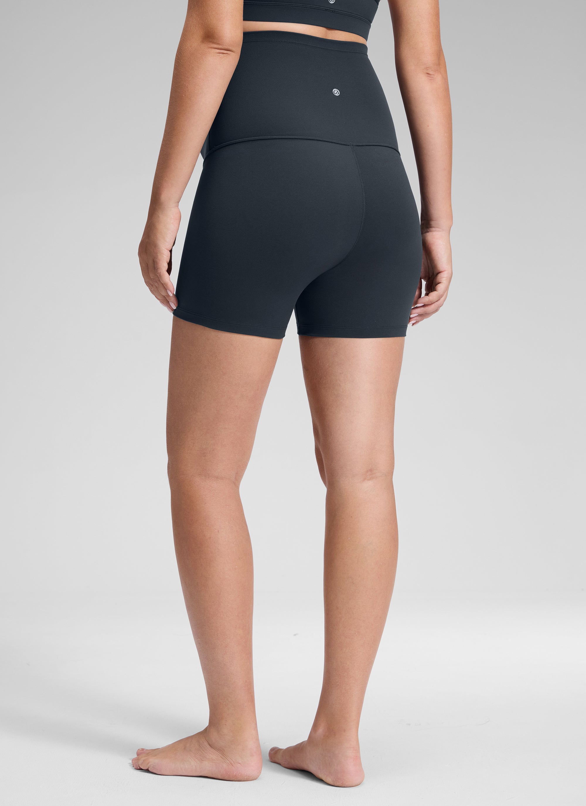 CRZ YOGA Women's Maternity Biker Shorts Super High Rise Butterluxe 4'' True Navy