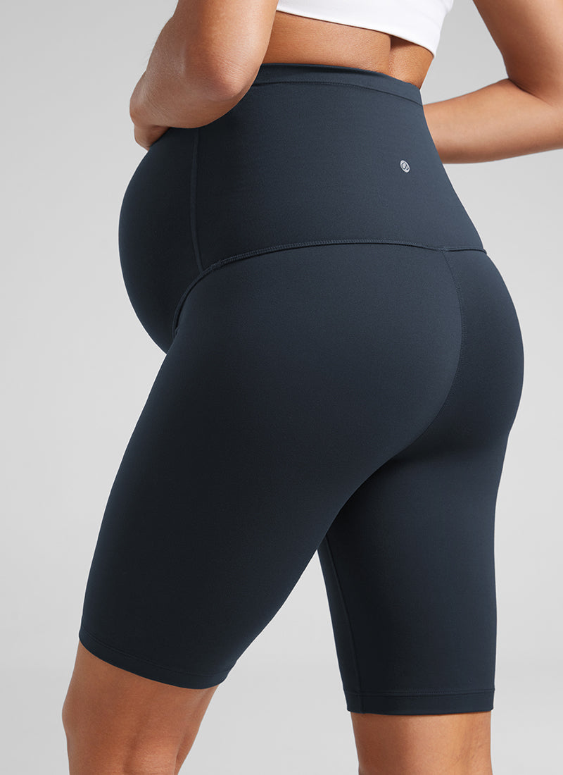 CRZ YOGA Women's Maternity Biker Shorts Super High Rise Butterluxe 8'' True Navy
