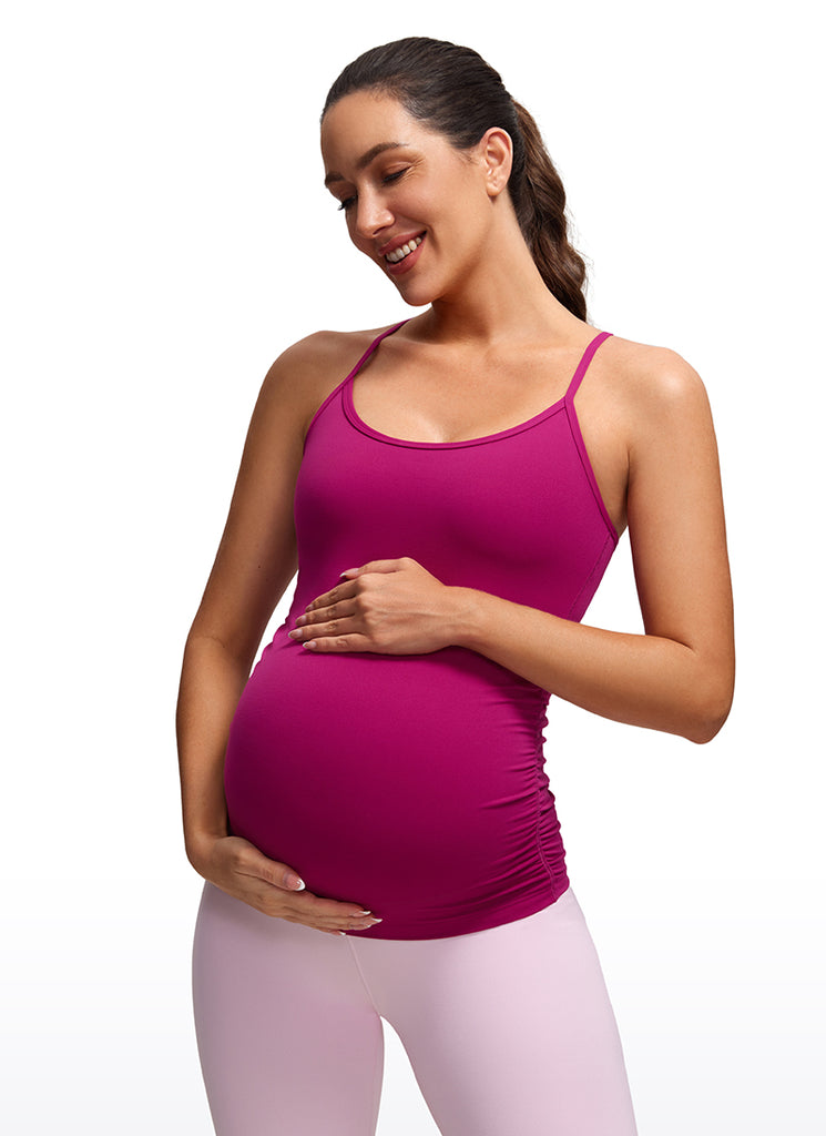 CRZ YOGA Women's Butterluxe Maternity Tank Top Yoga Shirts Taupe