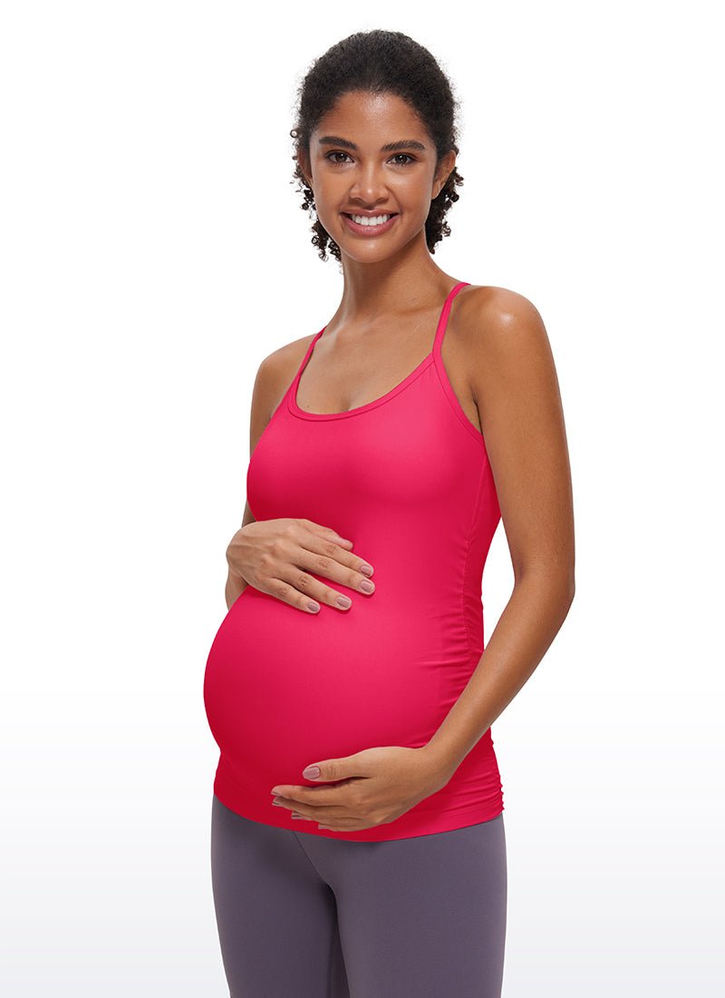 Butterluxe Y Back Maternity Tank Ruched Sides