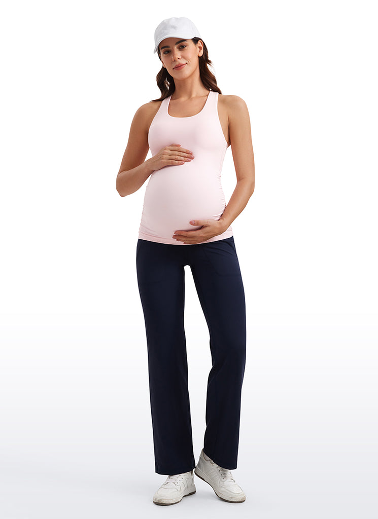 CRZ YOGA Women's Butterluxe Yoga Maternity Tank Top Racerback Red Merlot