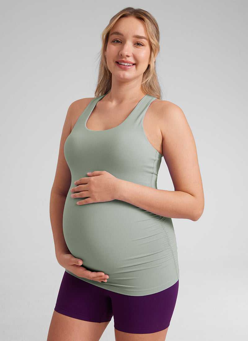 Butterluxe Maternity Built in Bra Ruche Tank