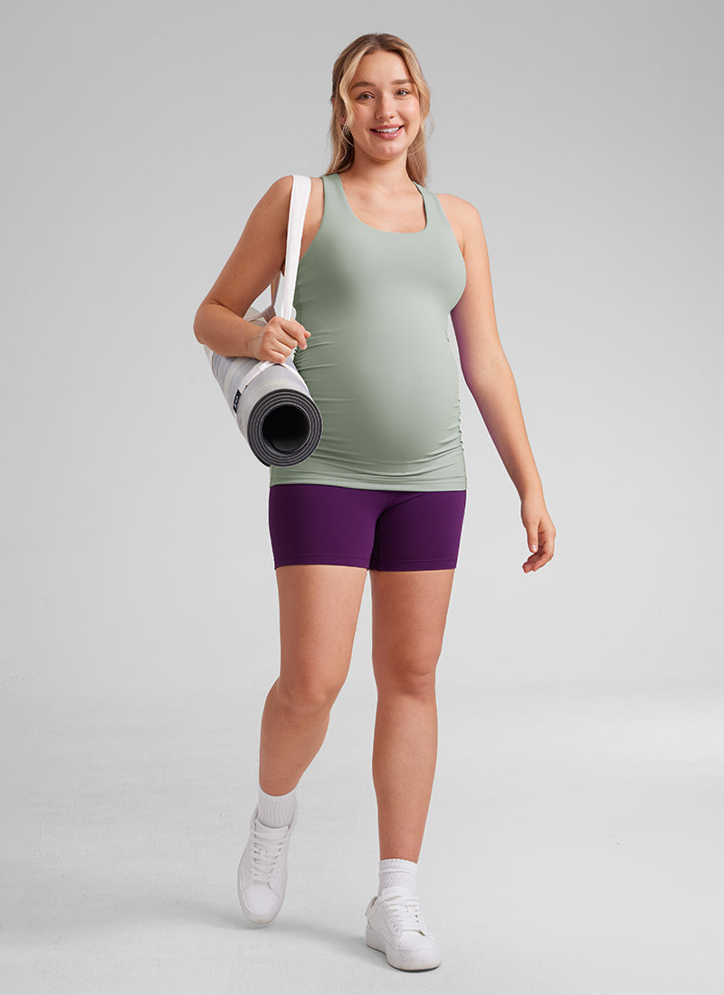 Butterluxe Maternity Built in Bra Ruche Tank