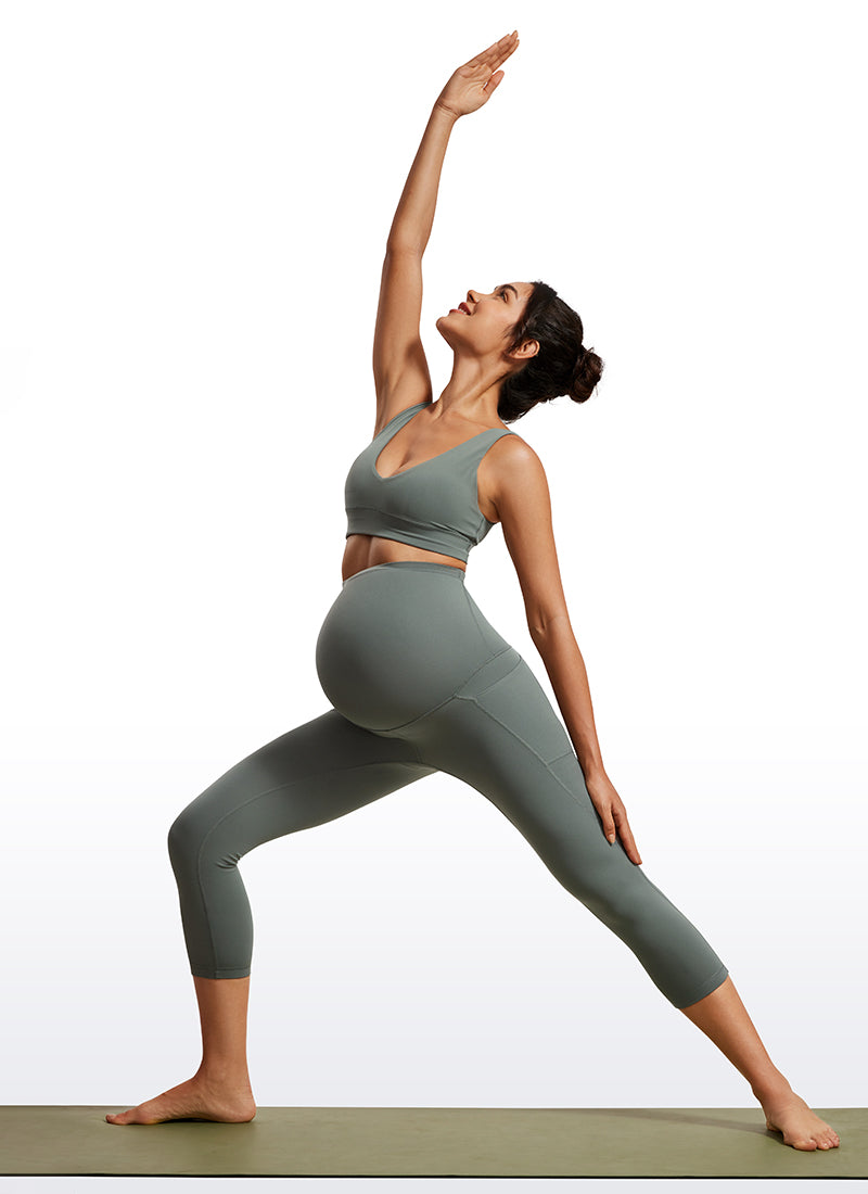 CRZ YOGA Vrouwen Butterluxe zwangerschapslegging met zakken over de buik 28 - Zachte workout actieve yoga zwangerschapsbroek Hot Fudge Bruin S CRZ YOGA Vrouwen Butterluxe zwangerschapslegging met zakken over de buik 28 - Zachte workout actieve yoga zwangerschapsbroek Hot Fudge Bruin S