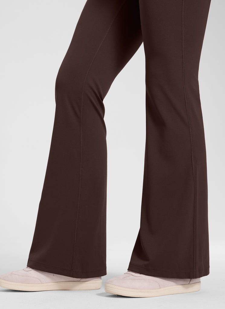 CRZ YOGA Women's Maternity Flare Leggings Pockets Butterluxe 31'' Hot Fudge Brown