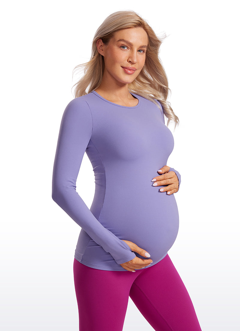 Butterluxe Long Sleeve Maternity Crewneck T-Shirts