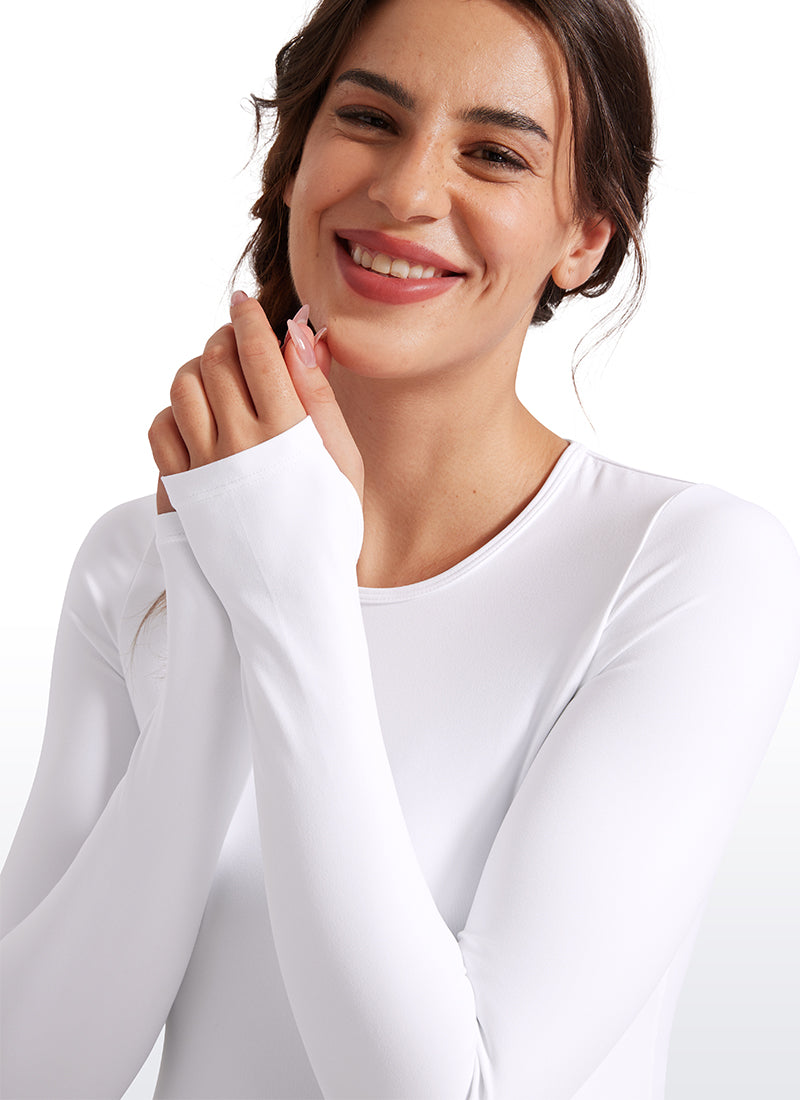 CRZ YOGA Women Butterluxe Long Sleeve Maternity Crewneck Pregnancy Top Black