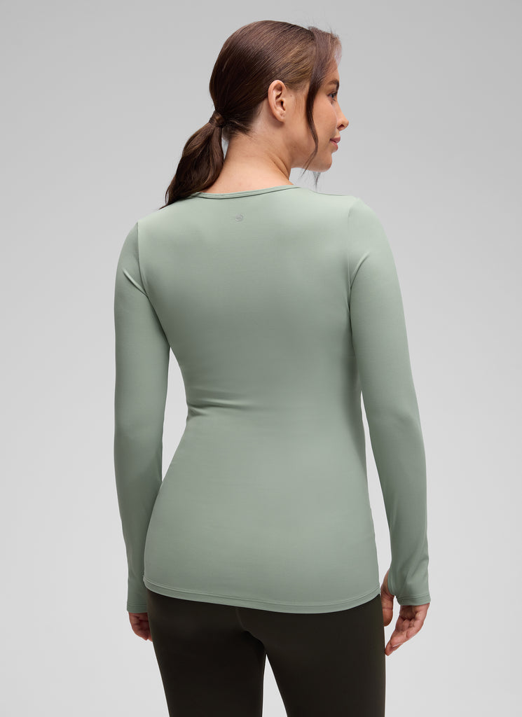 CRZ YOGA Women Butterluxe Long Sleeve Maternity Crewneck Pregnancy Top Legend Green