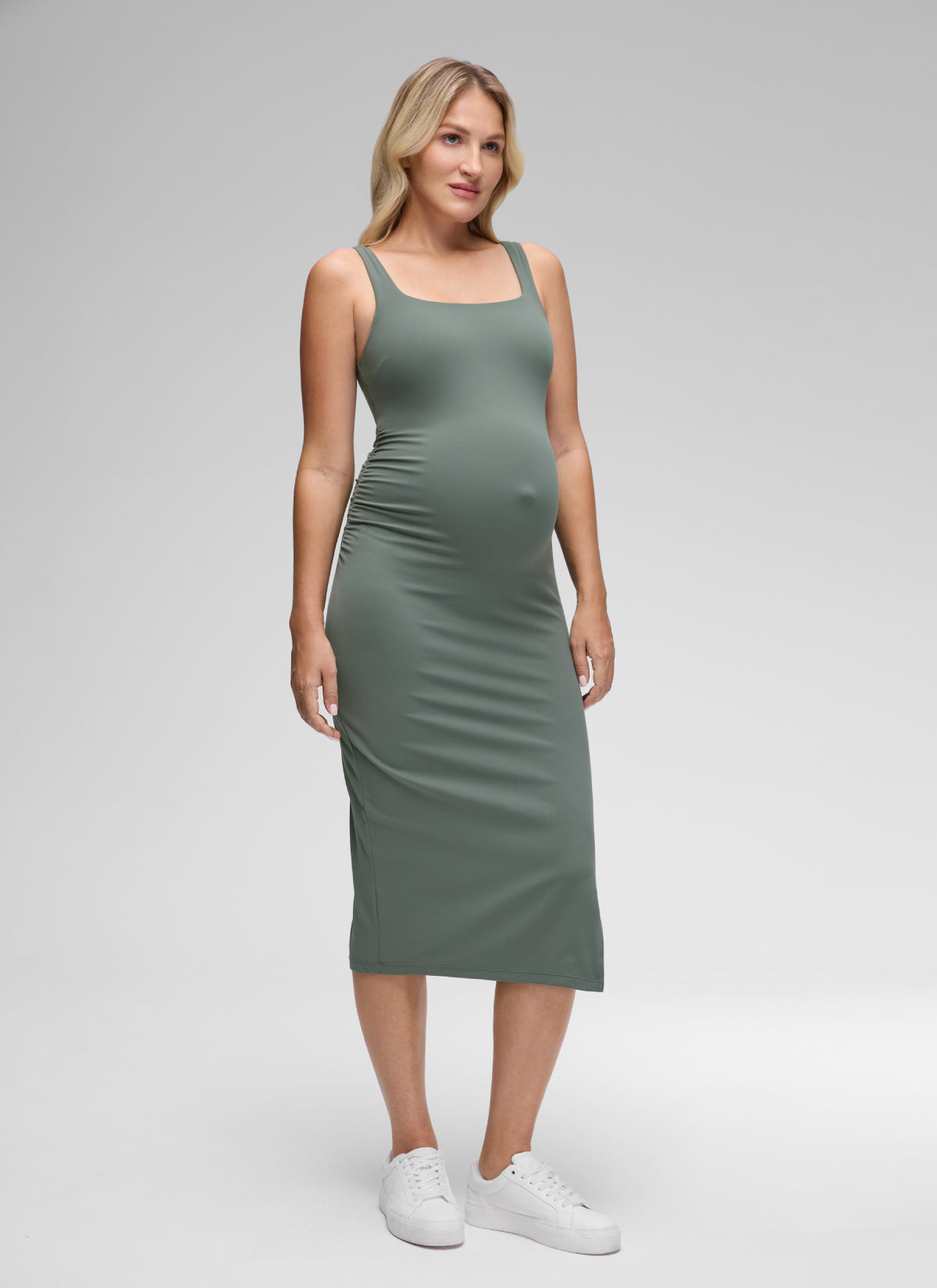 CRZ YOGA Womens Butterluxe Sleeveless Tank Maternity Dress Red Merlot / S