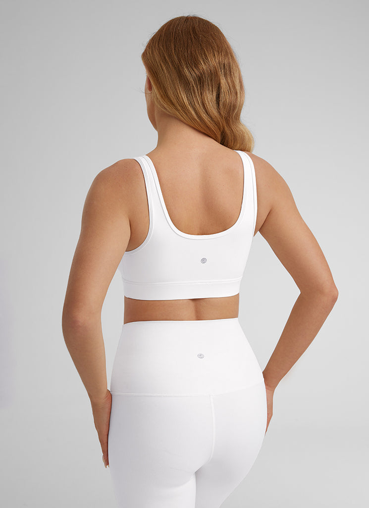 CRZ YOGA Women Butterluxe Maternity Nursing Bras Crossover Wireless White