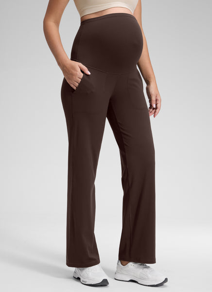 CRZ YOGA Women Butterluxe Maternity Wide Leg Pants with Pockets 31.5