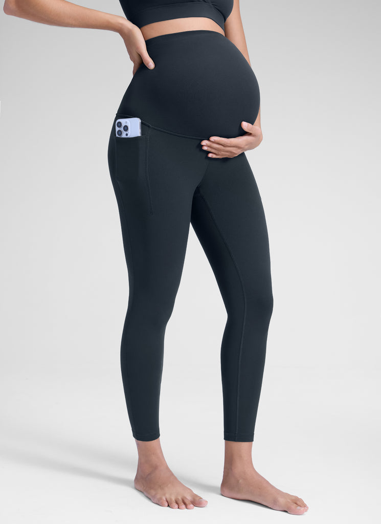 CRZ YOGA Women's Yoga High Rise Butterluxe Maternity Legging 25" True Navy