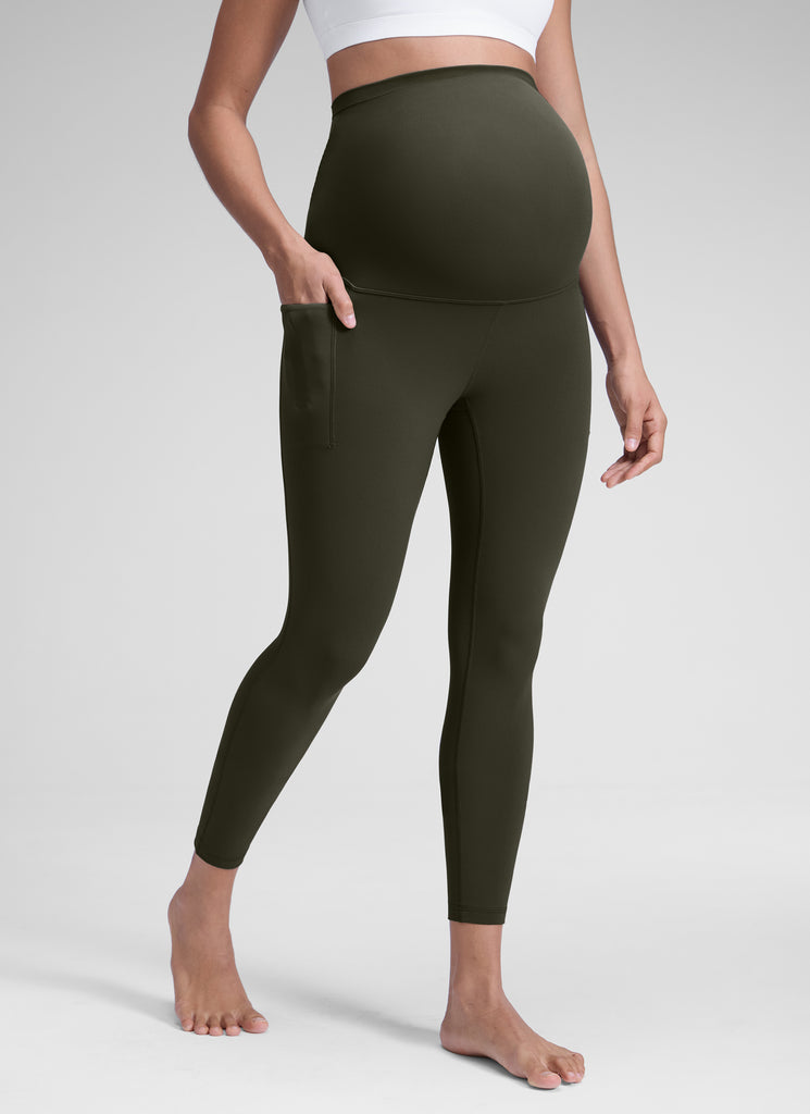 CRZ YOGA Women's Yoga High Rise Butterluxe Maternity Legging 25" Olive Green
