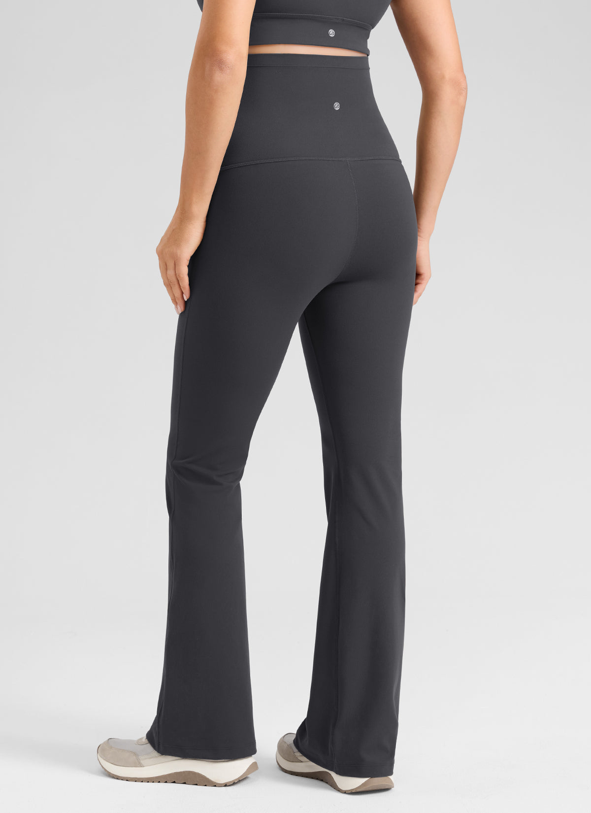 CRZ YOGA Women's Butterlift Maternity Super High Rise Flare Leg Legging Mysterious Grey