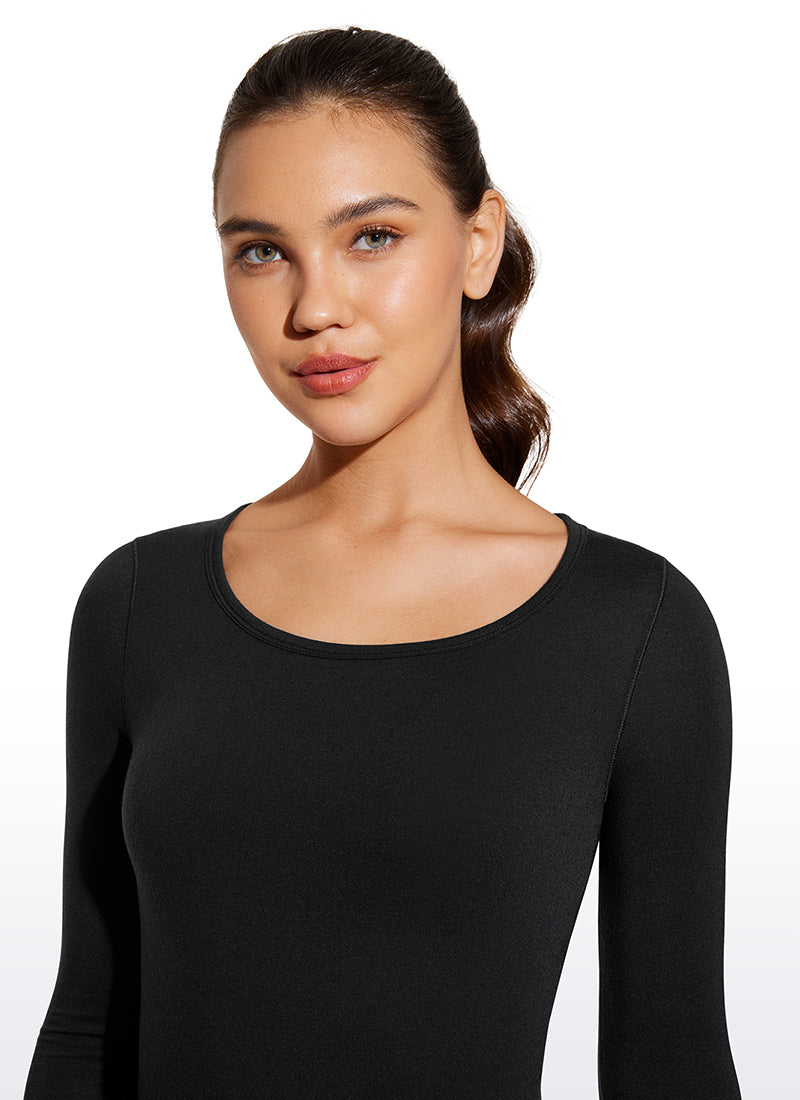 CRZ YOGA Women's Thermal Soft Base Layer Top Bottom Underwear Sets