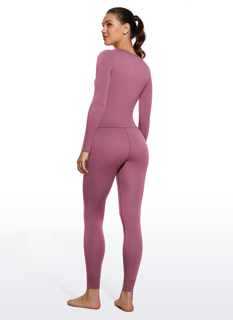 CRZ YOGA Women's Thermal Soft Base Layer Top Bottom Underwear Sets