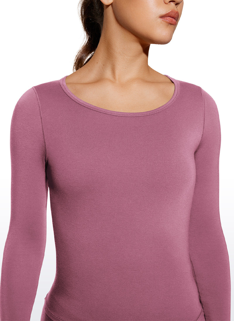 CRZ YOGA Women's Thermal Soft Base Layer Top Bottom Underwear Sets