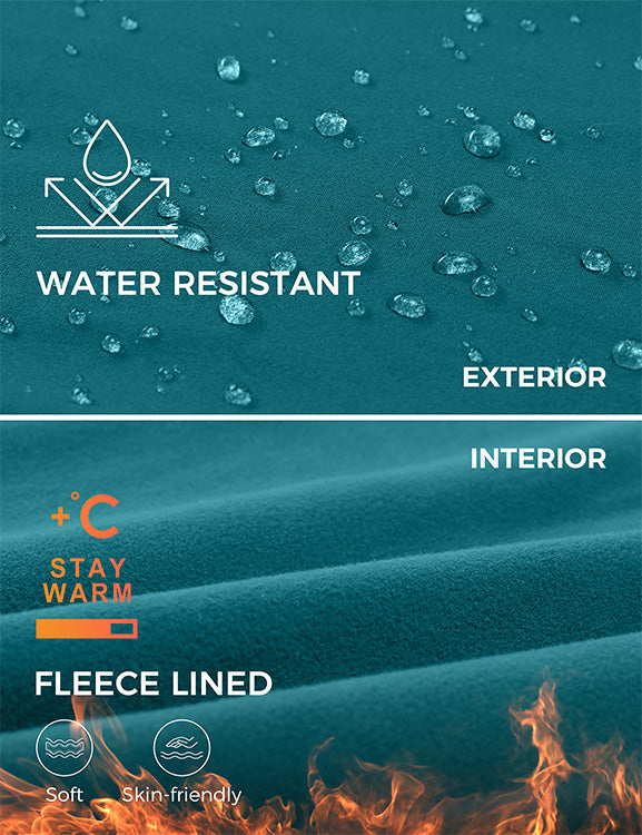 CRZ YOGA Womens Water Resistant Fleece Lined Soft Pockets Leggings 26.5" Green Jade