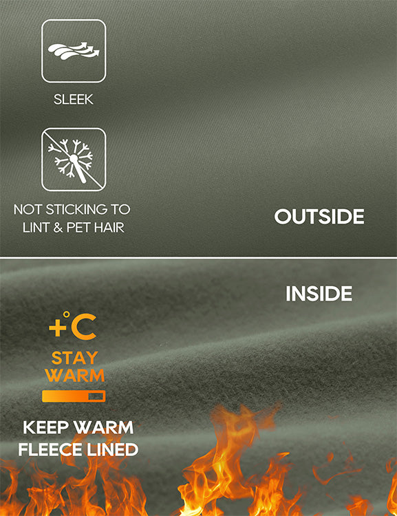 CRZ YOGA Women's Winter High Rise Thermal Fleece Lined Leggings 28'' Olive Green