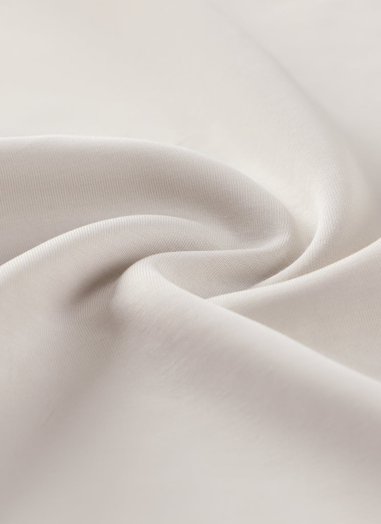 CRZ YOGA Women's SoftAura High Rise Wide Leg Pants with Pockets 31'' Milky White