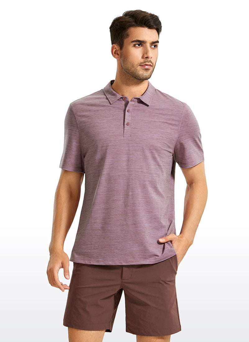 Heather Polo Short Sleeves - Mauve Heather