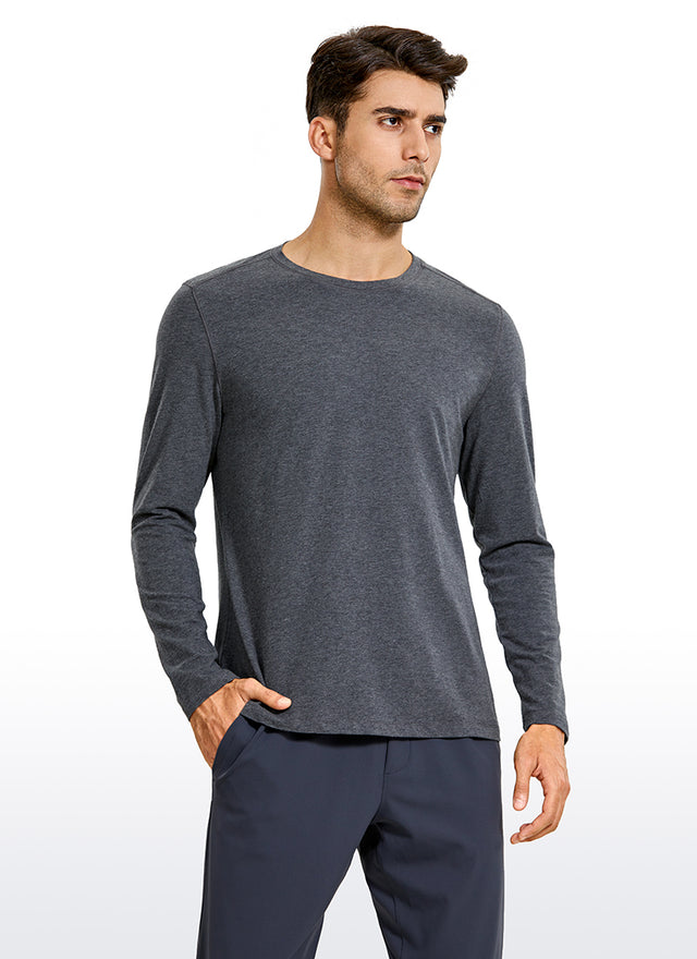 Pima Cotton Long Sleeve - Carbon heather