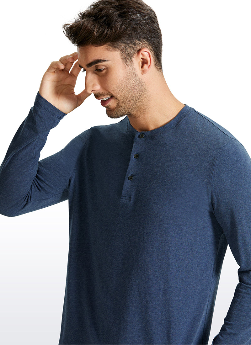 Pima Cotton Henley Long Sleeve