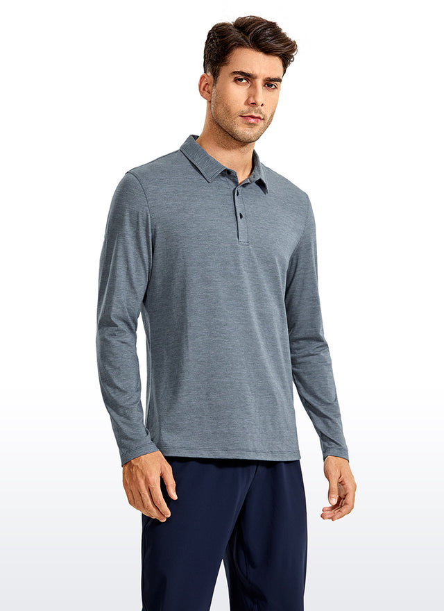 Heather Polo Long Sleeves - Ore Blue Heather