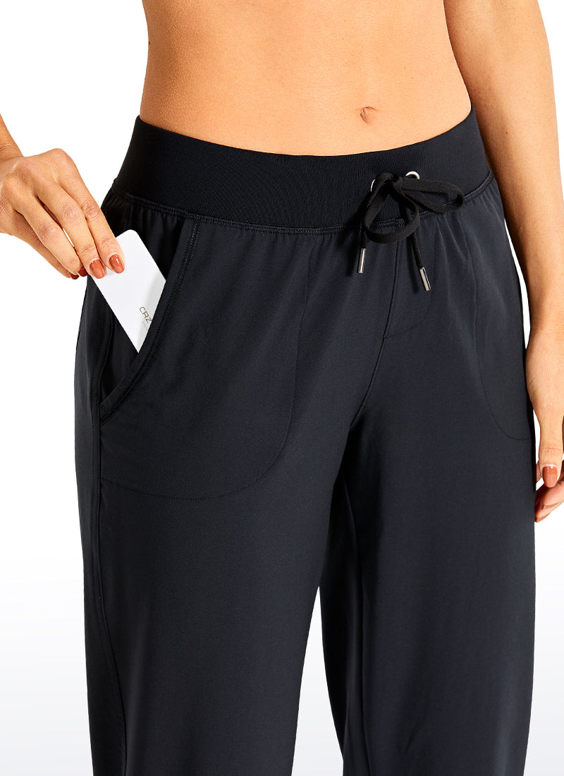 Feathery-Fit Drawstring Jogger with Pockets 28'' - Flat Waistband