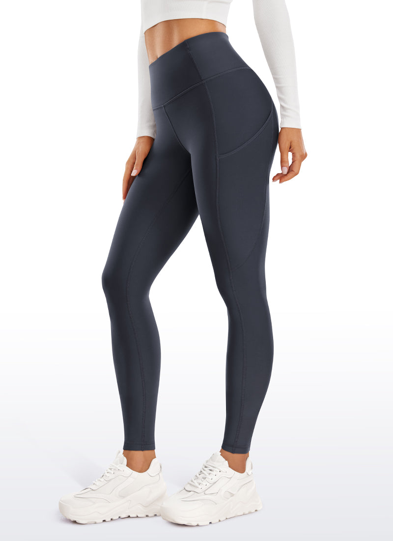 Thermal Leggings Ladies High Waist With Pockets Lined Sport Gym